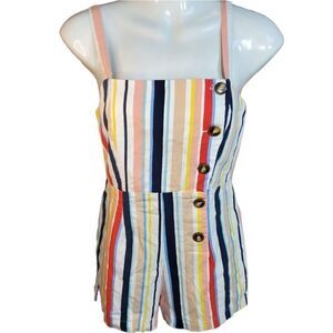 FOREVER 21 multi color striped romper S